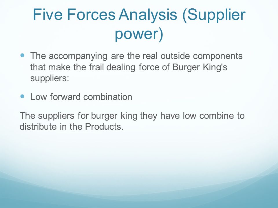 Porter Five Forces Analysis of McDonald’s